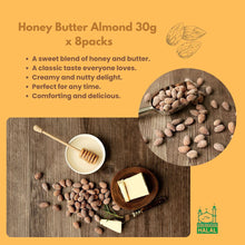 Load image into Gallery viewer, Honey Butter Almond 허니 버터 아몬드 30g x 8 packs (허니버터 아몬드 30g × 8봉)