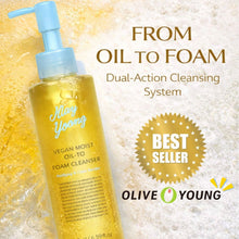 Load image into Gallery viewer, Vegan Moist Oil to Foam Cleaner 195ml (비건 모이스트 오일 투 폼 클렌저 195ml. 올리브영 판매 1위 제품!!)