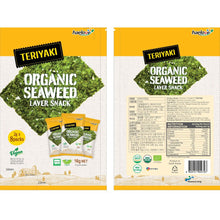 Load image into Gallery viewer, [Haelove]Organic Seaweed Laver "Teriyaki" 데리야끼 맛 김스낵 2g x 8 packs
