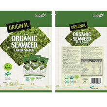Load image into Gallery viewer, [Haelove] Organic Seaweed Laver "Original" 김스낵 2g x 8 packs
